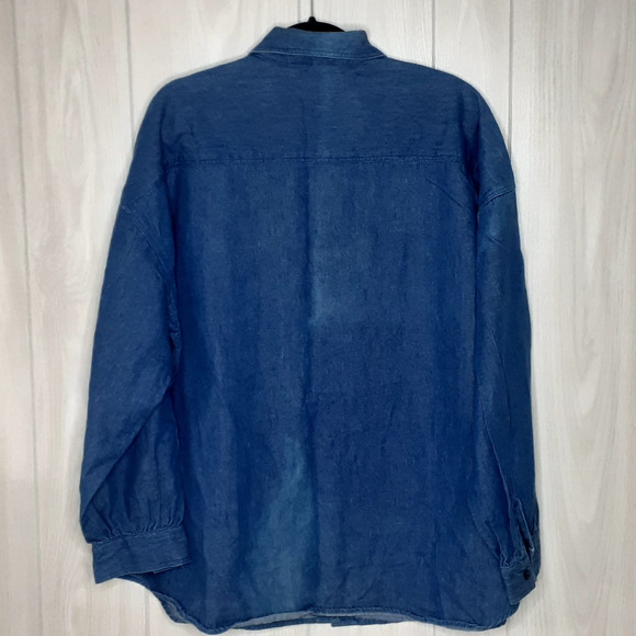 Vintage Westbound Long Sleeve Denim Beaded Blouse Size 2X - Picture 3 of 5